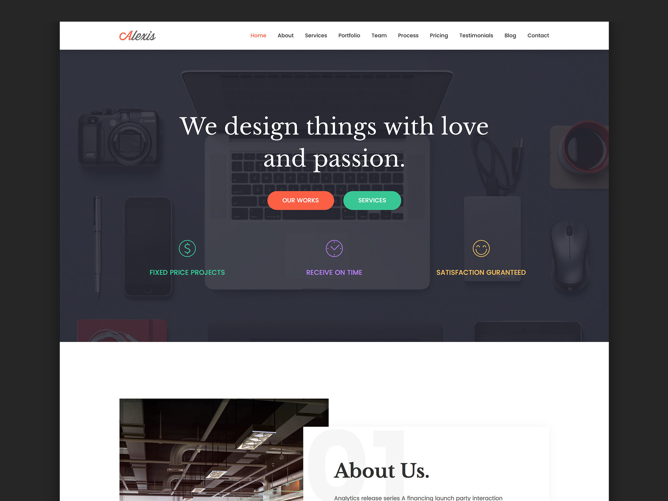 Alexis - Responsive Agency Portfolio · Mizanur Rahman · AwesomeWeb
