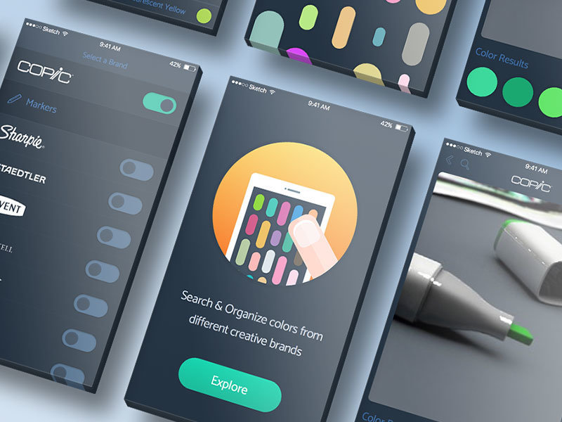 Markers iOS App Design · Rosina · Awesome